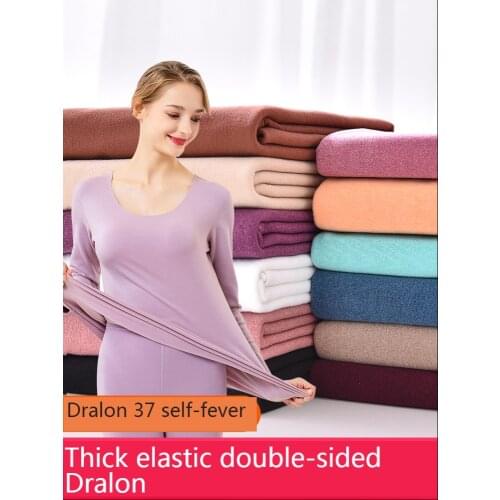 Flannelette Thickened Underwear Pajamas Home Clothing Elastic Jersey Knit Fabric To Keep Warm DIY Sewing Brocade Dark Blue White