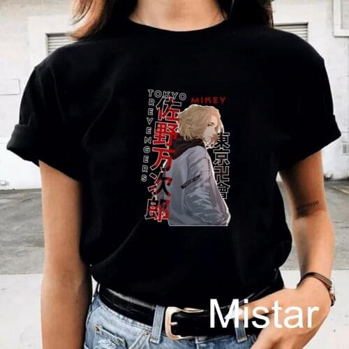 Mikey Tokyo Revengers Women Anime T Shirt Top Harajuku Printed fashion punk O-Neck graphic tees loose female streetwear clothes