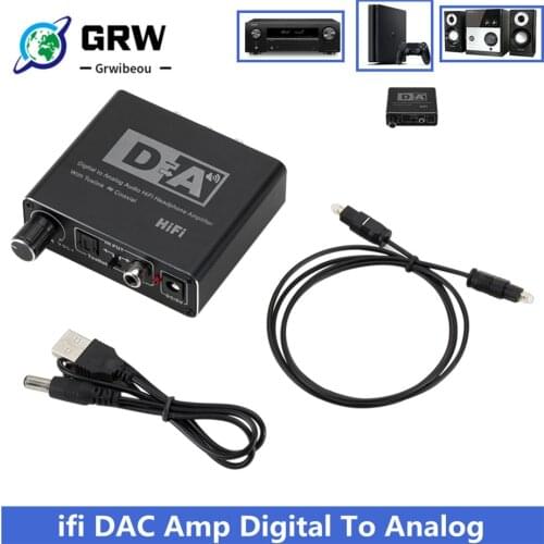 Hifi DAC Amp Digital To Analog Audio Converter RCA 3.5mm Headphone Amplifier Toslink Optical Coaxial Output Portable dac 24bit