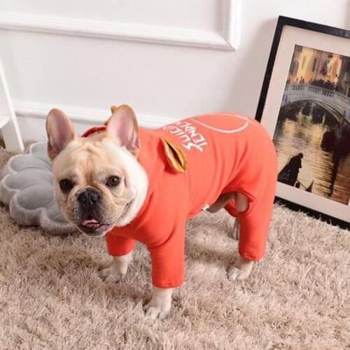 Cotton French Bulldog Warm Jumpsuit Pet Dog Clothes for Small Dogs Clothing Chihuahua Pug Cute Ear Costume Puppy Hoodies S-FB