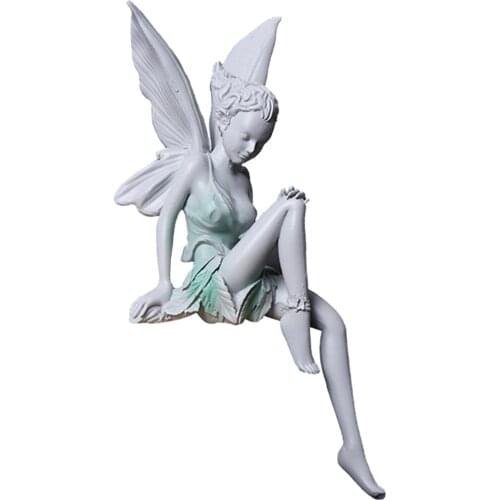 And Turek Resin Sitting Fairy Statue Garden Ornament Resin Craft Landscaping Yard Garden Decoration Statue
