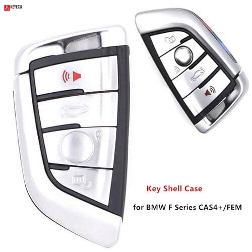 Keyecu New Uncut Blade Replacement Modified Flip Folding Remote Car Key Shell 4 Button for BMW X5 X6 2014 2015 2016