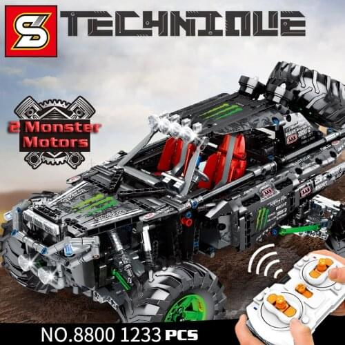 1:10 Technique KOH Off-Road Vehicle Racing Model RC Car Sports Monster Motor Building Blocks Bricks Gifts Toys For Children Kids