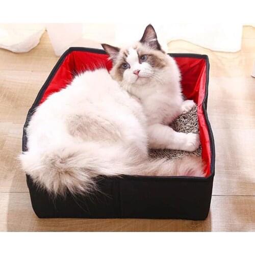 Folding Portable Pet Litter Box Waterproof Oxford Cloth Basin for Cat Indoor Outdoor Toilet Cat Supplies