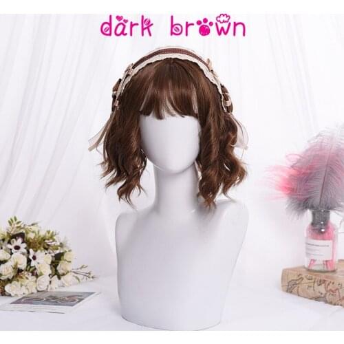 Beautiful short Curly women Hair Cosplay Wig Synthetic wig Lolita Cosplay Hair Unique Fashion Girl Lolita Wig Cute Student