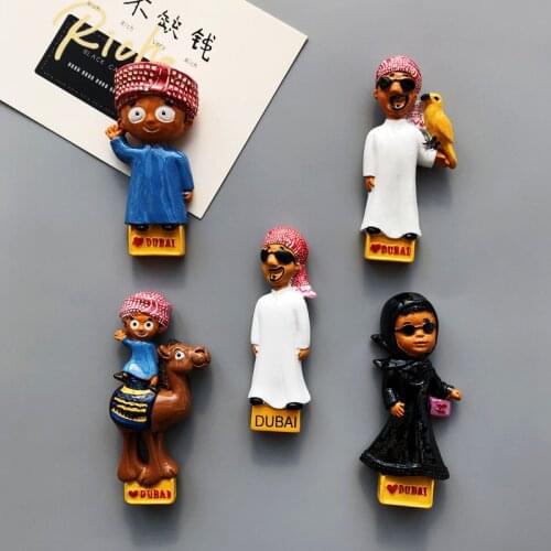 Dubai Regal Refrigerator Magnet Creative 3D Character Fridge Magnet Magnet Resin Magnetic Fridge Magnet Tourist Souvenir