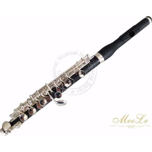 MeeLe Piccolo Composite Wood Body&head Silver Plated Keys with Leather Case