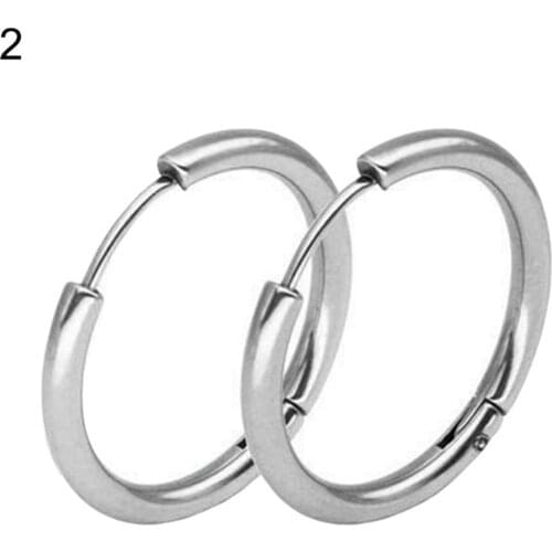 Fashion Hanging Dangle Earring Smooth Stainless Steel Big Circle Earrings Basketball Brincos Loop Earrings For Women Oorbellen