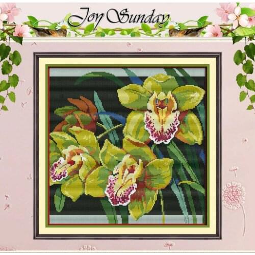 Orchids flower Patterns Counted Cross Stitch 11CT 14CT Cross Stitch Set Wholesale DIY Cross-stitch Kit Embroidery Needlework
