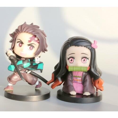 New 8cm high quality 5pcs demon slayer kimetsu no yaiba Model figure PVC Zenitsu Figurine Inosuke Kimetsu No Yaiba Figura Toys