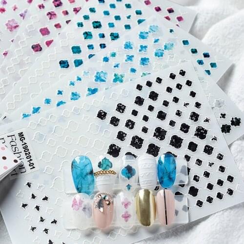 Newest WG-0101 Bohemia pattern back glue nail sticker template nail decals decorations for nail wraps