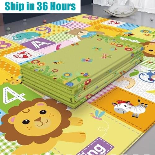 Educational Xpe Puzzle Mats for Kids Foldable Baby Play Mat Childrens Carpet Nursery Cartoon Climbing Pad Rug Activity Game Toy