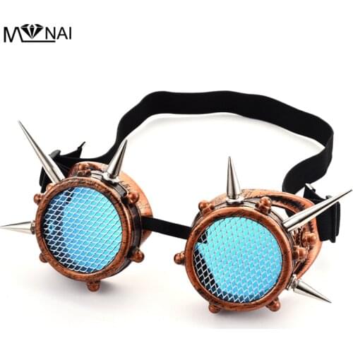 Hot Sale Men Women Steampunk Goggles Rivet Cyber Goggle Vintage Unisex Gothic Vintage Spikes Glasses