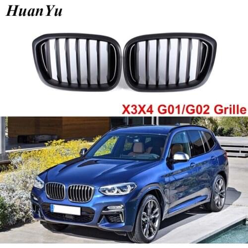 1-Slat Front Kidney Grille for BMW G01 G02 X3 X4 New Style Racing Grills ABS material xDrive30d X3 M40i 2018 2019 Replacement