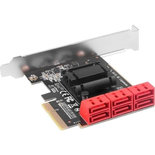 PCI-E To SATA3.0 Expansion Card PCIE To 6-Port 6Gbps SSD Solid State Drive Adapter Card
