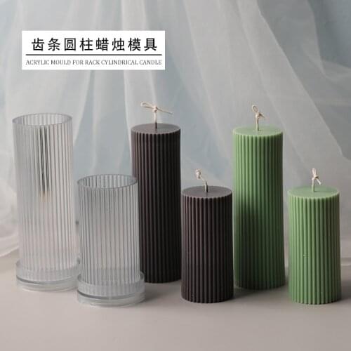 Rack cylindrical candle acrylic mold stripe decoration candle scented candle DIY mold