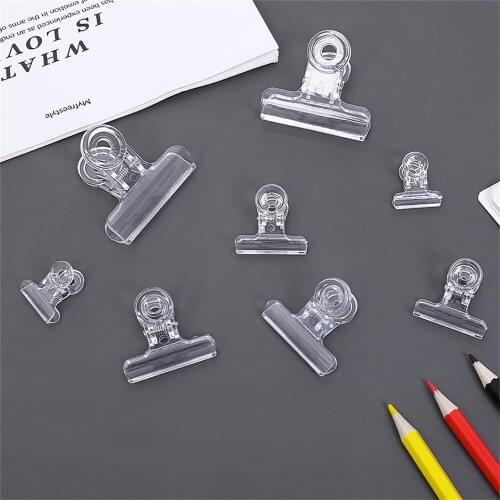 Transparent Dovetail paper Clips Color Fixed Folder Creative Acrylic Snack Sealing Clip Long Tail Cute Bag Clip