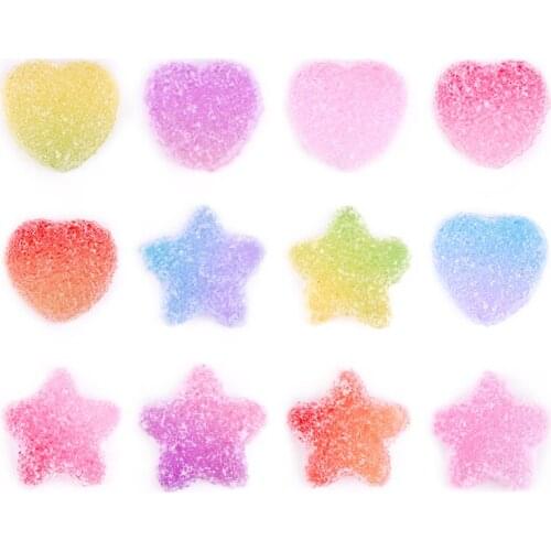 Sugar Fruit Kawaii Nail Art Charm 10mm Assorted Kawaii Candy Nail Art Charms 50pc Gummy Sugar Hearts Fake Candy Flatback Charms