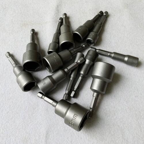 Hex Bit Socket with Magnetic, 7mm to 19mm, 65mm Long, Hexagon Socket Wrench Impact Resistant Socket for Hand /Electric Drill