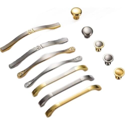 Modern Door Handles Kitchen Cabinet Knobs and Handles Silver Furniture Hardware Wardrobe Cupboard Handle Gold Drawer Pulls