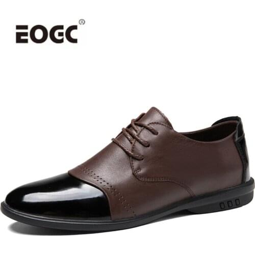 Natural Leather Business Men Shoes Comfort Non Slip Casual Shoes Outdoor Soft Driving Flats Lace-Up Walking Shoes Men