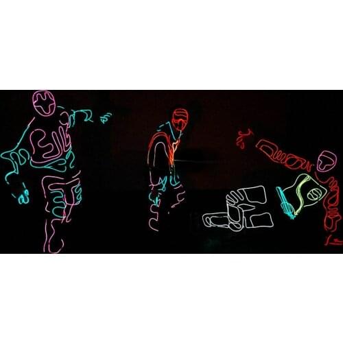 Evening Party Supplies Led Strip Neon Halloween Party Favor Suit European Style Got Talent Show Dance Props EL Wire Rave Costume