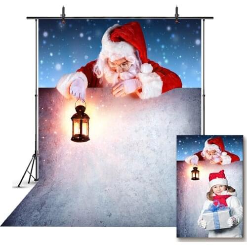 Santa Claus backdrops Present Winter snow wall Snowflake Merry Christmas Photography Vinyl Photo Background Studio Prop