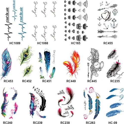 Temporary Tattoo Sticker for Men Women Waterproof Removable Body Art Stickers MA