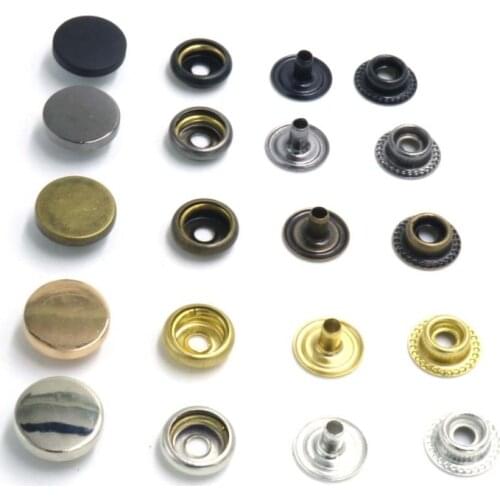 High quality Flat metal 10mm/12mm/15mm/17mm/20mm new Metal buttons 201/203 Overcoat silver snap button 10sets/lot