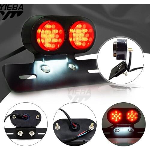 Motorcycle Tail Rear Light double Lamp Taillight Moto Brake Stop Lights Turn Signals For Chopper Bobber Custom 12V cafe racer