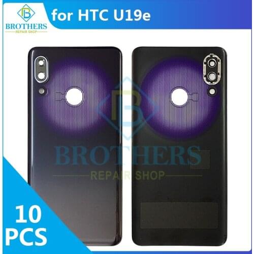 For HTC U19e Battery Housing Back Cover Battery Door with Camera Glass Rear Case Housing Phone Repair Parts Replacement Original