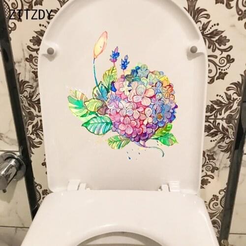 ZTTZDY 18*20.9CM Beautiful Hydrangea Home Decor Bedroom Wall Toilet Sticker T2-0651