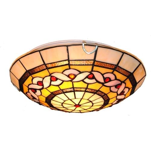 12" American Antique Tiffany Stained Glass Ceiling Lamp Light 2 Lights Childrens Room Kitchen Home Decor Fixture Lighting CL286