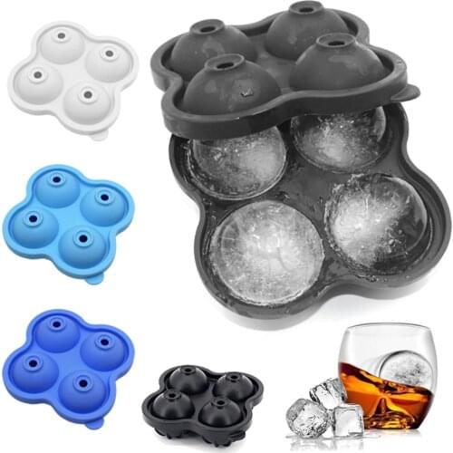 4-Cavity Silicone Ice Cube Maker Multifunctional Ice Cube Molds For Cocktail Whiskey Easy-Release Shape Ice Cube Trays Molds