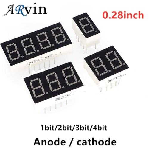 5pcs Digital tube Common Anode Common Cathode Red 1 2 3 4 Bit digital Tube 0.28 inch Red LED Display 7 segment