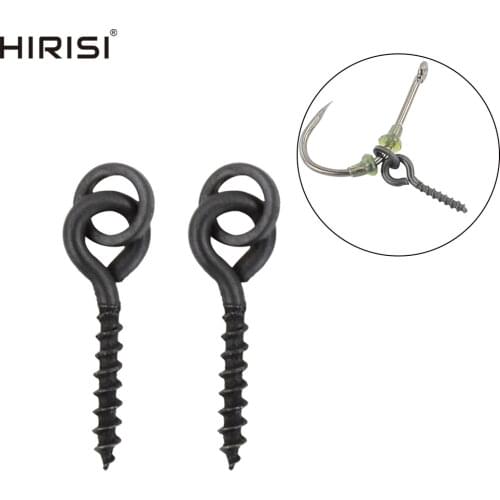 50 Carp Fishing Boilie Screw with Solid Ring Bait Tool Chod Rigs Carp Fishing Hair Tackle Accessory