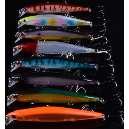 8pcs 10.5cm 13.5g Crankbait Fishing Lure Minnow Wobblers Tackle pesca Swim Crank Bait Bass Fishing Lure pike perch With 3D Eyes