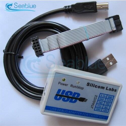 C8051F Emulator Downloader Programmer JTAG/C2 U-EC6/U-EC5/EC3 USB Debug Adapter 3.3V-5V C8051F00 C8051F3 With Cable