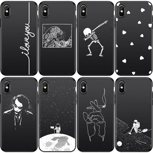 Suitable for iPhone 12 6 6s 11Pro 7 8 Plus X XS Max XR Coque phone case black TPU soft shell phone cover protective cover SP23