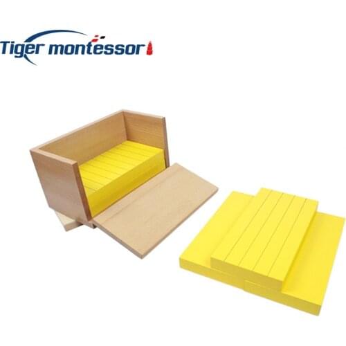 Montessori Wooden Mathematics Materials Five Yellow Prisms Toys