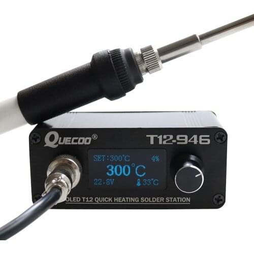 T12-946 Mini soldering station electronic 1.3inch bigger display Digital controller with 907 plastic handle welding iron tips