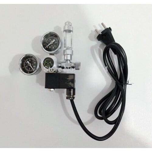 EU RU 220V Aquarium CO2 Regulator Magnetic Solenoid Check Valve Aquarium Bubble Counter W21.8 Water Plant Fish Tank CO2 Control
