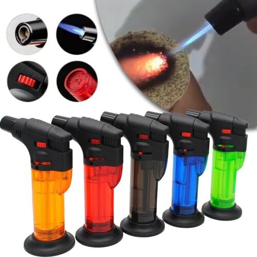 1PCS Refillable Butane Fuel Lighter Outdoor Camping Kitchen Welding Torch Lighter Butane Jet Gas Lighter Tool Cooking Supplies