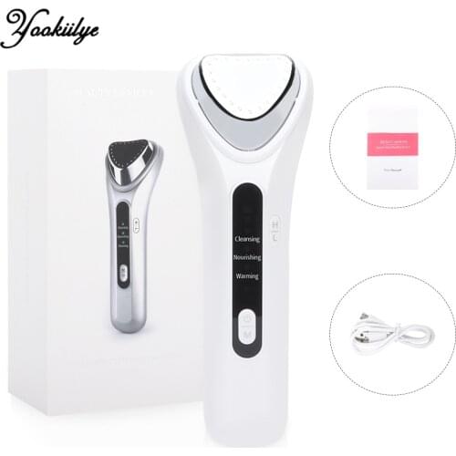 Iontophoresis High Frequency Vibration Ion Mport Export Device Rejuvenation Face Skin Care Device Facial Cleansing Warm Massager