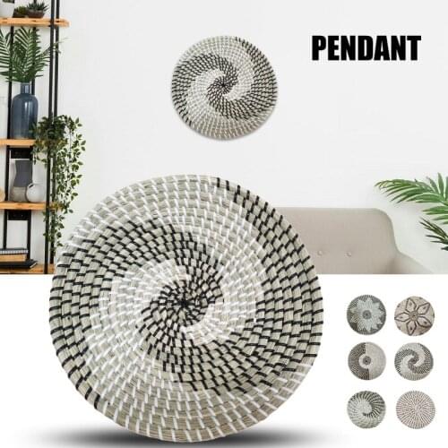 Round Woven Basket Wall Art Hanging Decoration Multipurpose Desktop Storage Tool for Home Kitchen Living Room SDF-SHIP