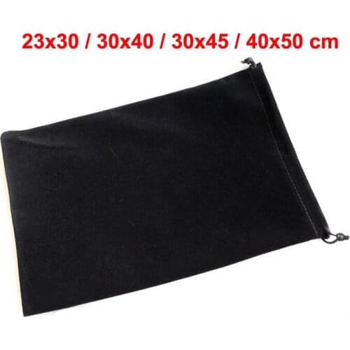 The Largest 23*30, 30*40, 30*45, 40*50 cm Big Size Black Drawstring Velvet Bag For Gift Large Packaging Pouches Retail from 1 pc
