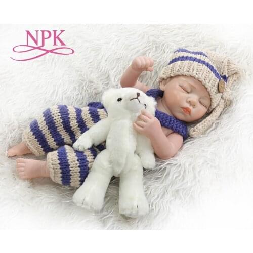 NPK 48CM bebe doll reborn premie baby very soft full body silicone baby girl anatomically correct