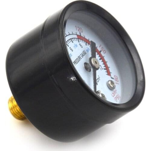 Bar Air Pressure Gauge 9mm/10mm 1/8" BSP Thread 0-180 PSI 0-12 Manometer Double Scale For Air Compressor Iron