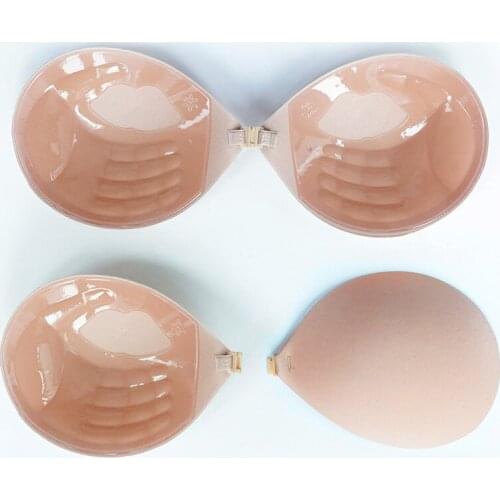 Reusable Invisible Bra Silicone Push-up Bras Self Adhesive Bras Lips Print for Wedding Party Dress