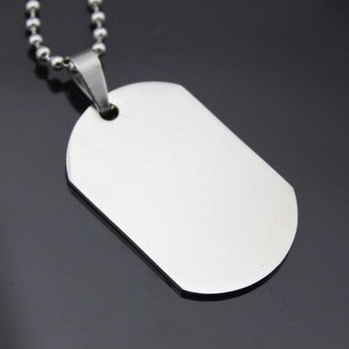 10 piece/lot Men Necklaces Stainless Steel Dog Tag Charm Pendant Bead Chain Necklace Women Silver Choker Fashion Jewelry
